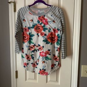 Flower/Stripe Top